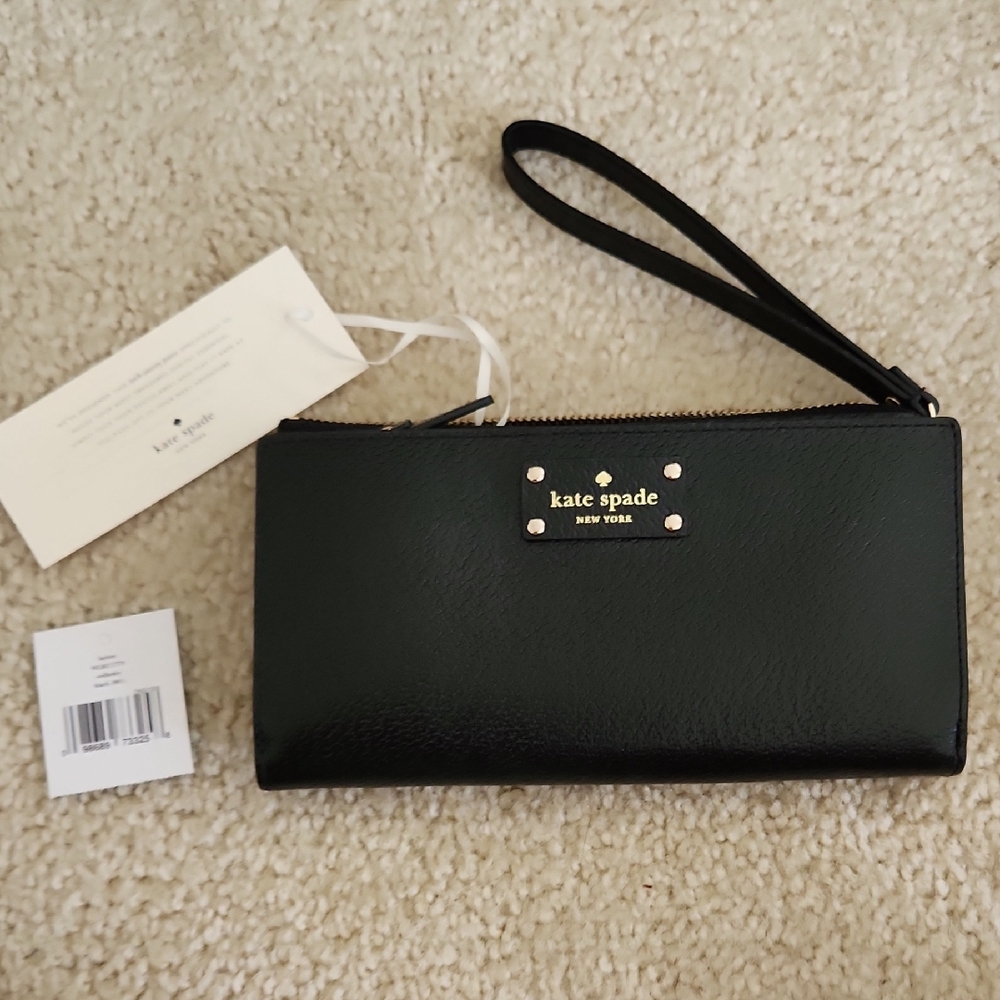 NWT Kate Spade Black Layton Wellesley Wallet Wristlet